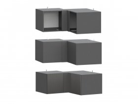 Антресоль (АН50+АН75+планка) Эккервуд (графит) в Батагае - batagaj.mebel-nsk.ru | фото