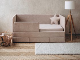 Диван-кровать Happy (бежевый) в Батагае - batagaj.mebel-nsk.ru | фото