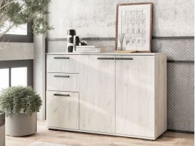 Комод Стандарт-3 NEW (дуб крафт белый) в Батагае - batagaj.mebel-nsk.ru | фото