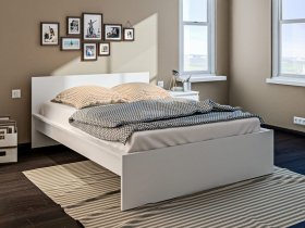 Кровать двуспальная 1,4м Леон СБ-3368 (белый) в Батагае - batagaj.mebel-nsk.ru | фото