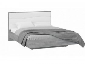 Кровать двуспальная 1,6 м «Миранда» Тип 1 (Дуб Гамильтон/Белый глянец) в Батагае - batagaj.mebel-nsk.ru | фото