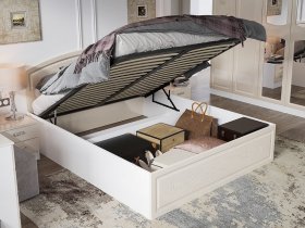 Кровать двуспальная 1,6 м Венеция КРМП-160 с подъемным механизмом в Батагае - batagaj.mebel-nsk.ru | фото