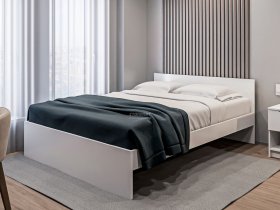Кровать двуспальная 1,6м Бруклин СБ-3354 (белый) в Батагае - batagaj.mebel-nsk.ru | фото