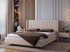 Кровать двуспальная 1,6м Диор (кашемир суфле (велюр)) в Батагае - batagaj.mebel-nsk.ru | фото