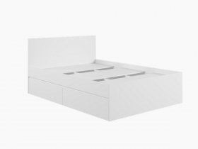 Кровать двуспальная с ящиками 1,4м Мадера-М1400 (белый) в Батагае - batagaj.mebel-nsk.ru | фото