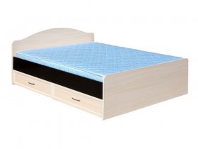 Кровать  двуспальная с ящиками 1,6м-1 (круглая спинка) в Батагае - batagaj.mebel-nsk.ru | фото