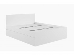 Кровать двуспальная с ящиками 1,6м Мадера-М1600 (белый) в Батагае - batagaj.mebel-nsk.ru | фото
