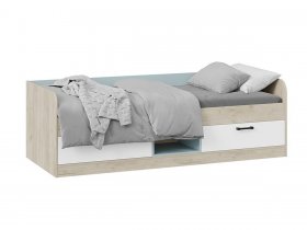 Кровать комбинированная «Оливер» Тип 1 401.003.000 (дуб крафт серый/белый/серо-голубой) в Батагае - batagaj.mebel-nsk.ru | фото