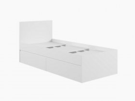 Кровать односпальная с ящиками 0,9м Мадера-М900 (белый) в Батагае - batagaj.mebel-nsk.ru | фото