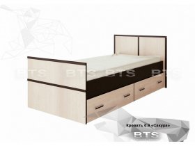 Кровать односпальная с ящиками 0,9м Сакура (BTS) в Батагае - batagaj.mebel-nsk.ru | фото