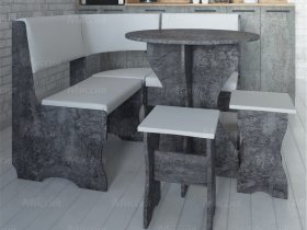 Кухонный уголок Лотос  (цемент темный к/з White) в Батагае - batagaj.mebel-nsk.ru | фото