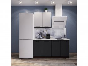 Модульная кухня Классика (белый глянец/черный) в Батагае - batagaj.mebel-nsk.ru | фото