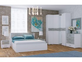 Модульная спальня Бьянка (белый/бетон) в Батагае - batagaj.mebel-nsk.ru | фото
