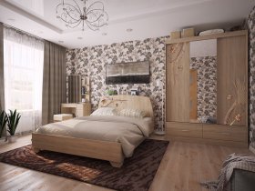 Модульная спальня Виктория-1 (дуб сонома) в Батагае - batagaj.mebel-nsk.ru | фото