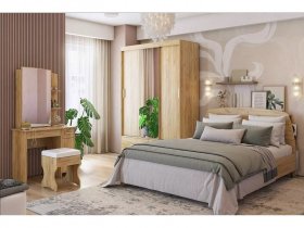 Модульная спальня Виктория-1 (дуб крафт золотой) в Батагае - batagaj.mebel-nsk.ru | фото