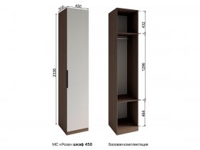 Шкаф 450 Роза (орех франклин карамельный/бежевый скин) в Батагае - batagaj.mebel-nsk.ru | фото