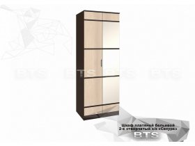 Шкаф двухстворчатый с зеркалом платяной-бельевой Сакура (BTS) в Батагае - batagaj.mebel-nsk.ru | фото