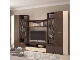 Стенка Гамма (дуб венге/дуб молочный) в Батагае - batagaj.mebel-nsk.ru | фото