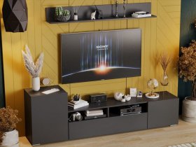 Стенка «Сильвия» (графит серый) в Батагае - batagaj.mebel-nsk.ru | фото