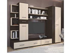 Стенка Верона (дуб венге/дуб молочный) в Батагае - batagaj.mebel-nsk.ru | фото