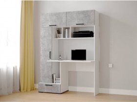 Стол письменный «Квартет-11» (белый/ателье светлое) в Батагае - batagaj.mebel-nsk.ru | фото