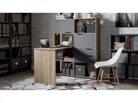 Стол письменный тип 7 (дуб сонома/графит серый) в Батагае - batagaj.mebel-nsk.ru | фото