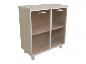 Тумба 2 двери со стеклом (бронза) Президент-ПРО Пр502 в Батагае - batagaj.mebel-nsk.ru | фото