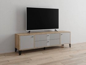 Тумба под ТВ Парус-10 (дуб крафт серый/серый) в Батагае - batagaj.mebel-nsk.ru | фото