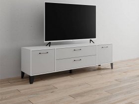 Тумба под ТВ Парус-13 (белый/серый камень) в Батагае - batagaj.mebel-nsk.ru | фото