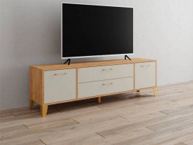 Тумба под ТВ Парус-13 (дуб крафт золотой/кашемир) в Батагае - batagaj.mebel-nsk.ru | фото